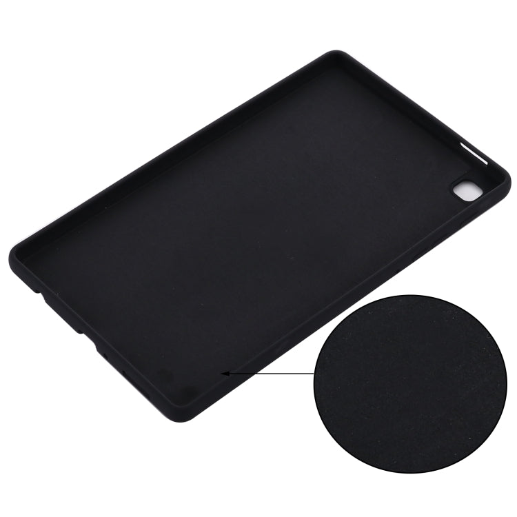 For Samsung Galaxy Tab A7 Lite Solid Color Liquid Silicone Shockpoof Tablet Case(Black) by bashfashion