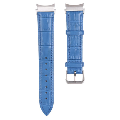 For Samsung Galaxy Watch4 40mm/44mm Slub Texture Leather Watch Band(Blue) by bashfashion