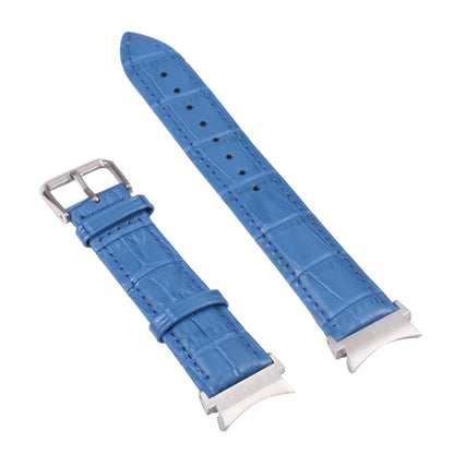 For Samsung Galaxy Watch4 40mm/44mm Slub Texture Leather Watch Band(Blue) by bashfashion