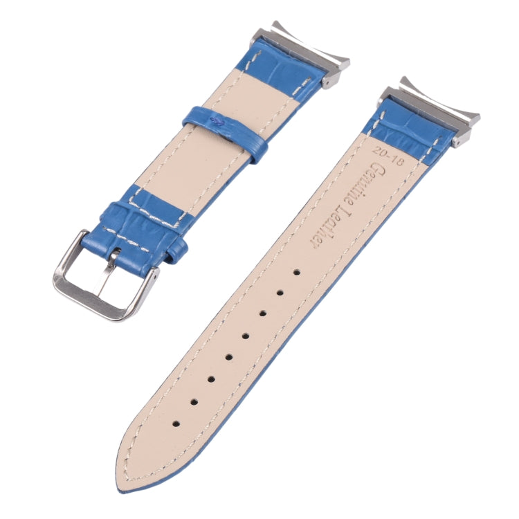 For Samsung Galaxy Watch4 40mm/44mm Slub Texture Leather Watch Band(Blue) by bashfashion