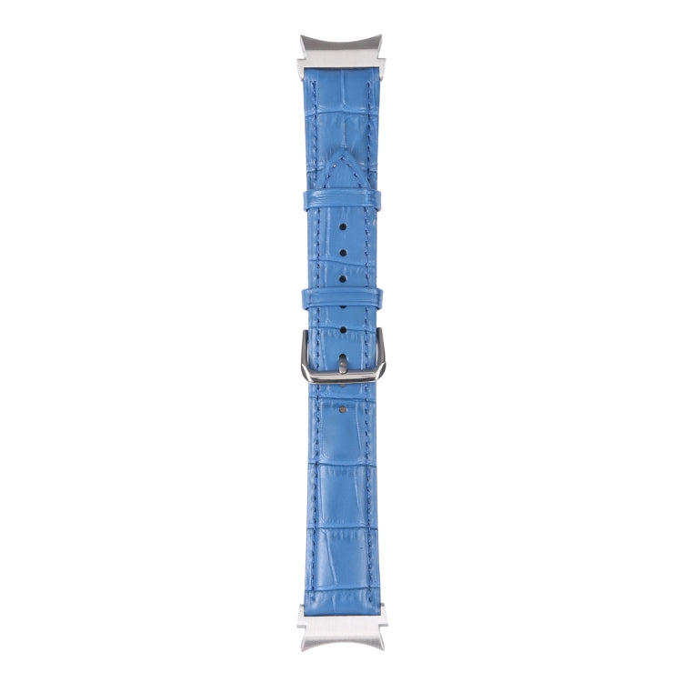For Samsung Galaxy Watch4 40mm/44mm Slub Texture Leather Watch Band(Blue) by bashfashion