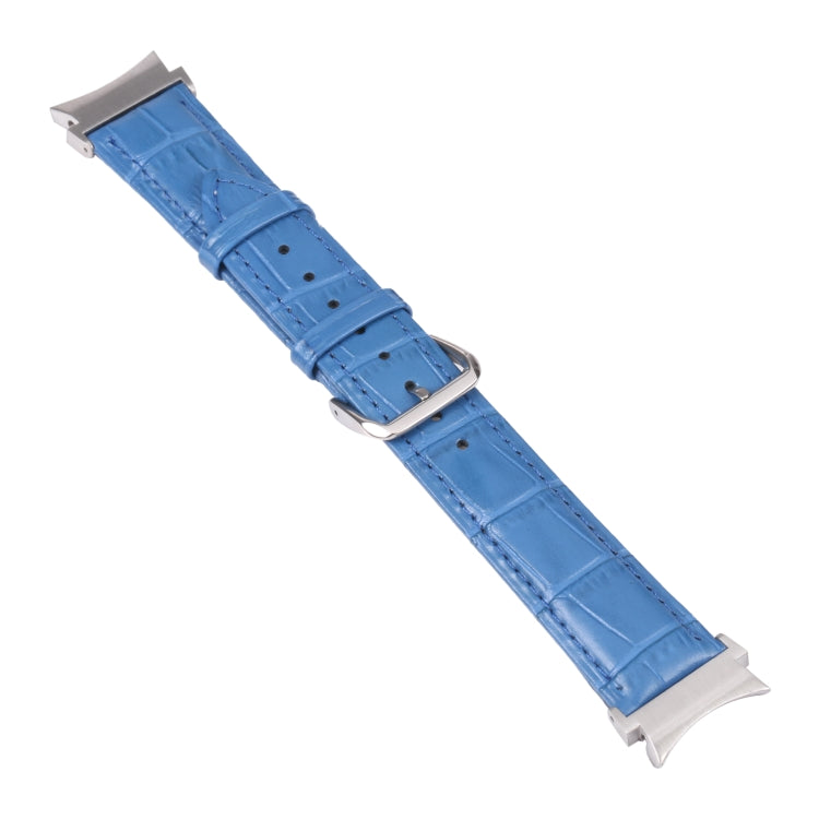 For Samsung Galaxy Watch4 40mm/44mm Slub Texture Leather Watch Band(Blue) by bashfashion