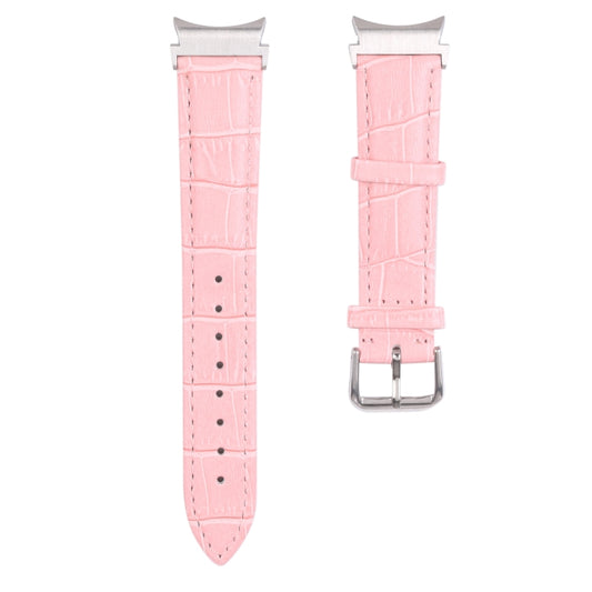 For Samsung Galaxy Watch4 40mm/44mm Slub Texture Leather Watch Band(Pink) by bashfashion