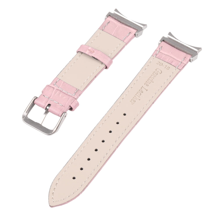 For Samsung Galaxy Watch4 40mm/44mm Slub Texture Leather Watch Band(Pink) by bashfashion