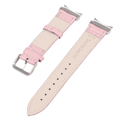 For Samsung Galaxy Watch4 40mm/44mm Slub Texture Leather Watch Band(Pink) by bashfashion