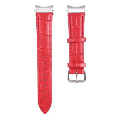 For Samsung Galaxy Watch4 40mm/44mm Slub Texture Leather Watch Band(Red) by bashfashion