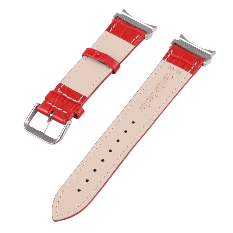 For Samsung Galaxy Watch4 40mm/44mm Slub Texture Leather Watch Band(Red) by bashfashion
