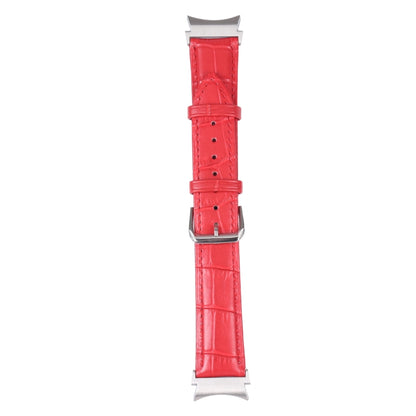 For Samsung Galaxy Watch4 40mm/44mm Slub Texture Leather Watch Band(Red) by bashfashion