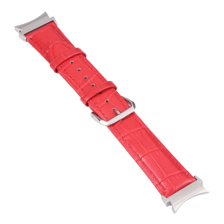 For Samsung Galaxy Watch4 40mm/44mm Slub Texture Leather Watch Band(Red) by bashfashion