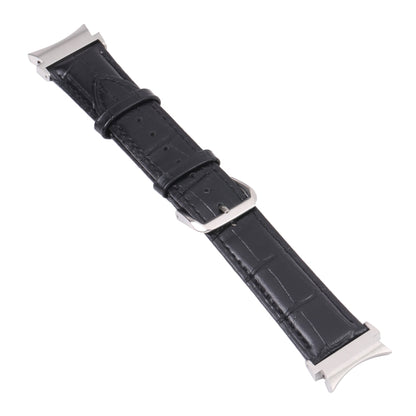 For Samsung Galaxy Watch4 40mm/44mm Slub Texture Leather Watch Band(Black) by bashfashion
