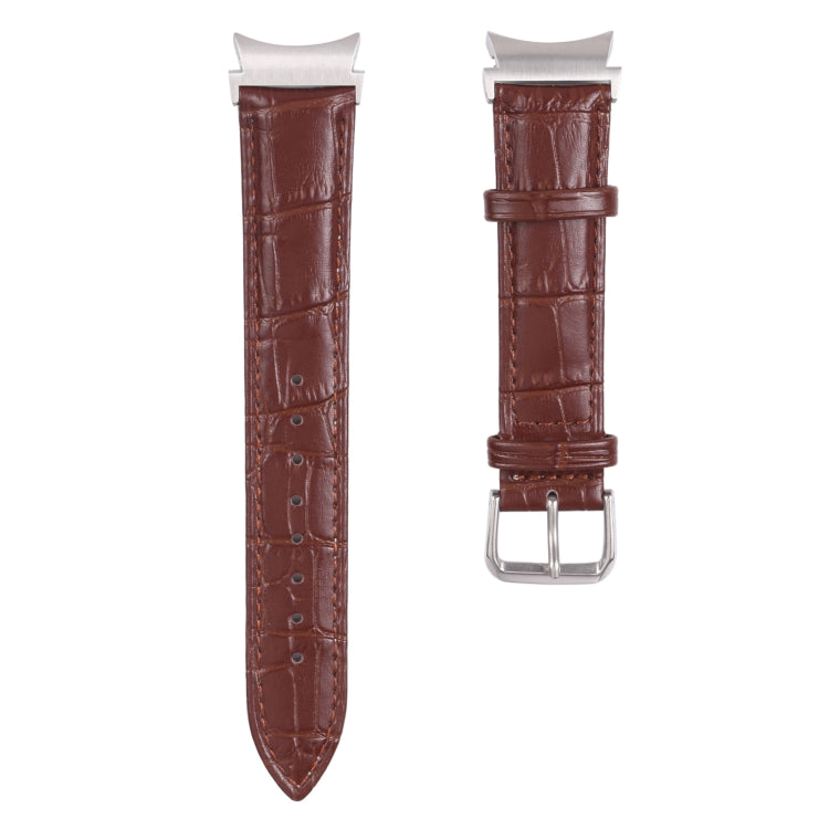 For Samsung Galaxy Watch4 40mm/44mm Slub Texture Leather Watch Band(Brown) by bashfashion