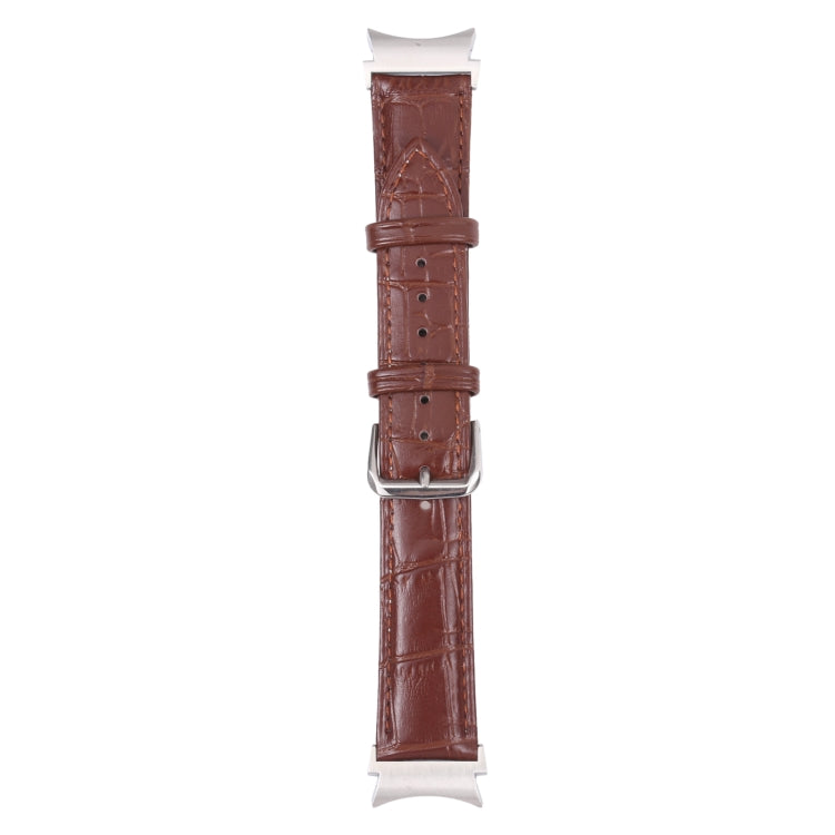 For Samsung Galaxy Watch4 40mm/44mm Slub Texture Leather Watch Band(Brown) by bashfashion