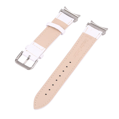 For Samsung Galaxy Watch4 40mm/44mm Slub Texture Leather Watch Band(White) by bashfashion