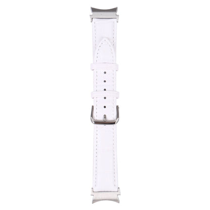 For Samsung Galaxy Watch4 40mm/44mm Slub Texture Leather Watch Band(White) by bashfashion