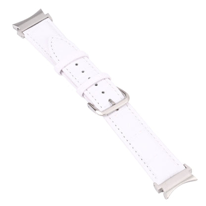 For Samsung Galaxy Watch4 40mm/44mm Slub Texture Leather Watch Band(White) by bashfashion
