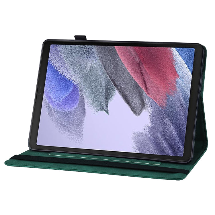 For Samsung Galaxy Tab A7 Lite T220/T225 Big Butterfly Embossed Leather Tablet Case(Green) by bashfashion