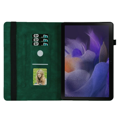 For Samsung Galaxy Tab A8 Big Butterfly Embossed Leather Tablet Case(Green) by bashfashion