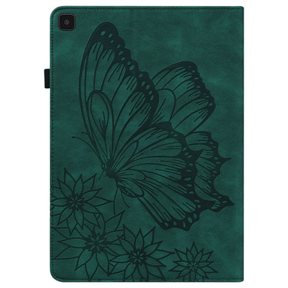 For Samsung Galaxy Tab A 8.0 2019 T290/T295 Big Butterfly Embossed Leather Tablet Case(Green) by bashfashion