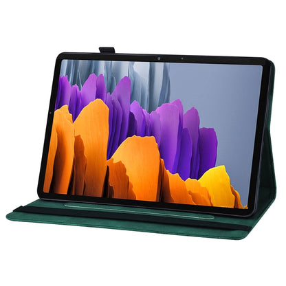 For Samsung Galaxy Tab S7 T870 Big Butterfly Embossed Leather Tablet Case(Green) by bashfashion