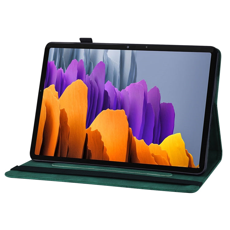 For Samsung Galaxy Tab S8 Big Butterfly Embossed Leather Tablet Case(Green) by bashfashion