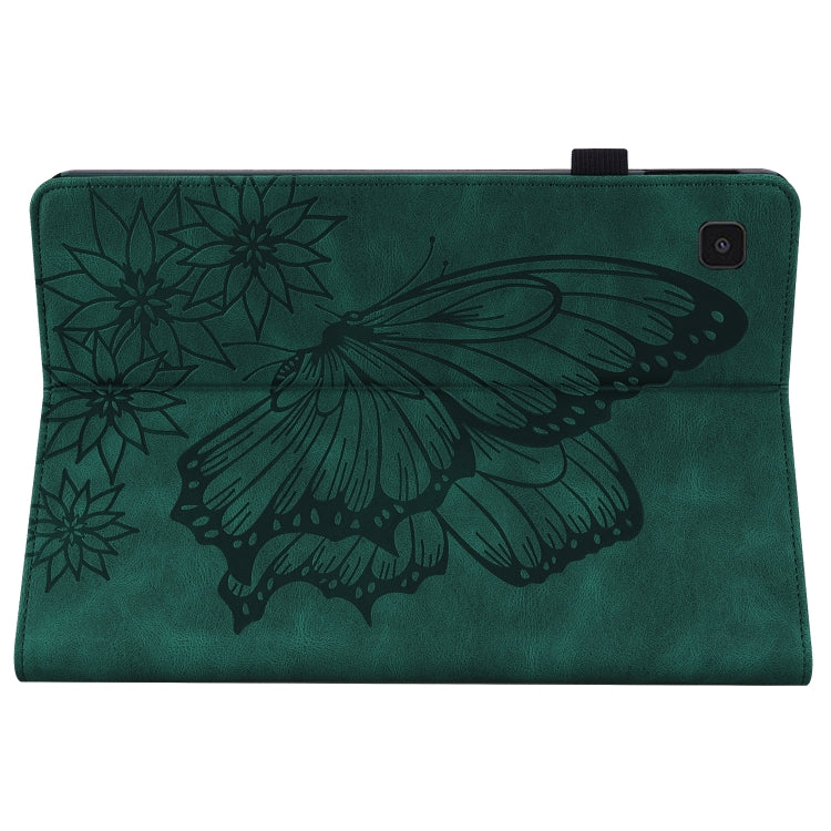 For Samsung Galaxy Tab S5e T720/T725 Big Butterfly Embossed Leather Tablet Case(Green) by bashfashion