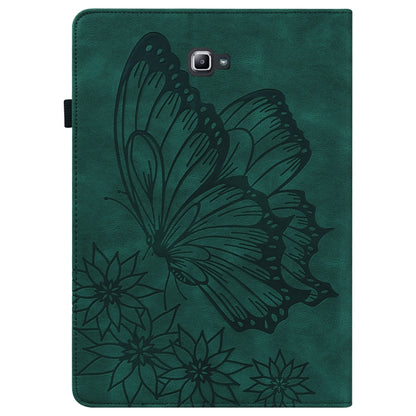 For Samsung Galaxy Tab A 10.1 2016 T580/T585 Big Butterfly Embossed Leather Tablet Case(Green) by bashfashion