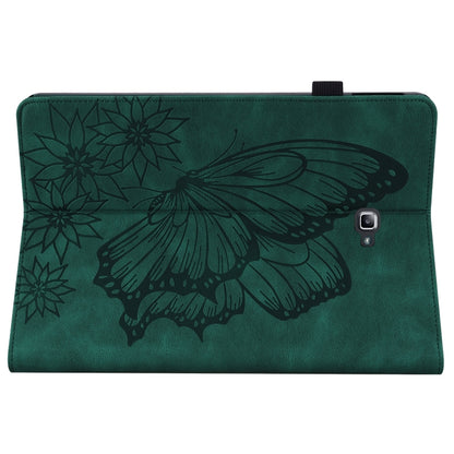 For Samsung Galaxy Tab A 10.1 2016 T580/T585 Big Butterfly Embossed Leather Tablet Case(Green) by bashfashion