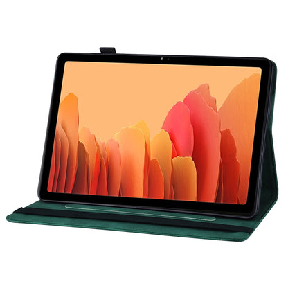 For Samsung Galaxy Tab A7 T500 Big Butterfly Embossed Leather Tablet Case(Green) by bashfashion