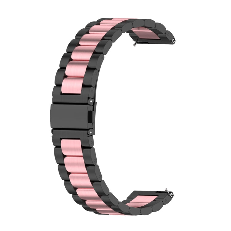 For Huawei GT 3 Pro 46mm Three-bead Metal Steel Watch Band(Black Pink) by bashfashion