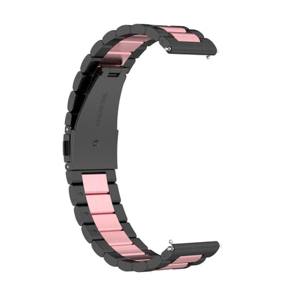 For Huawei GT 3 Pro 46mm Three-bead Metal Steel Watch Band(Black Pink) by bashfashion