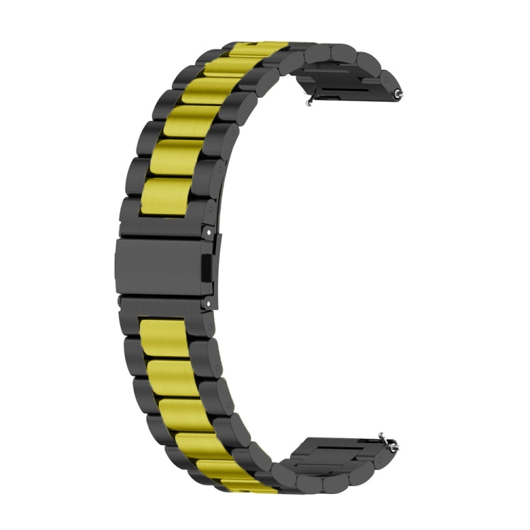 For Huawei GT 3 Pro 46mm Three-bead Metal Steel Watch Band(Black Gold Single) by bashfashion