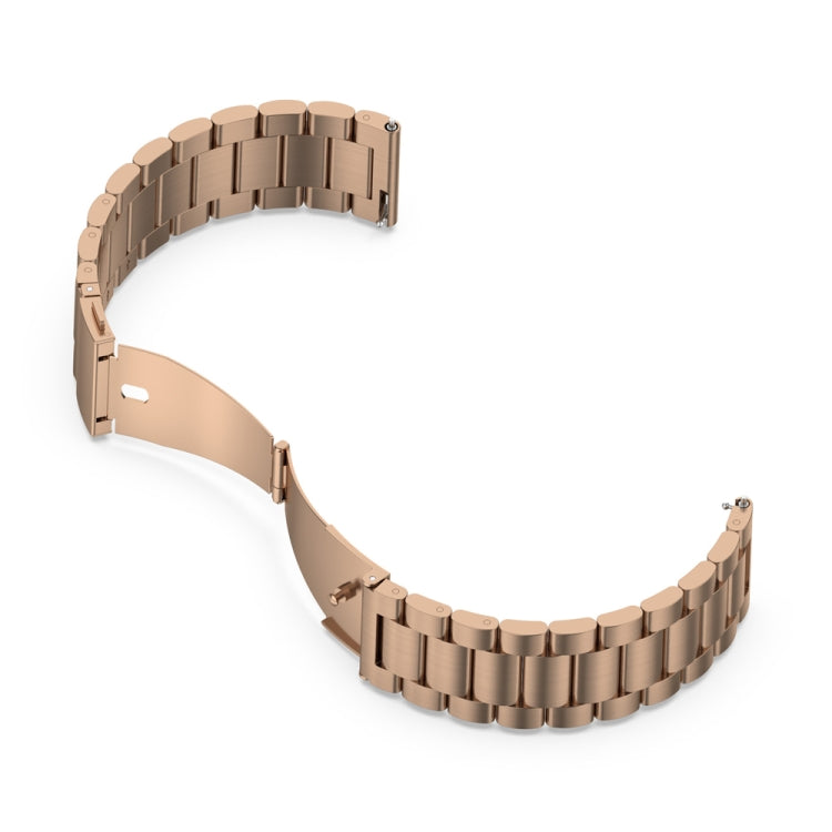 For Huawei GT 3 Pro 46mm Three-bead Metal Steel Watch Band(Rose Gold) by bashfashion