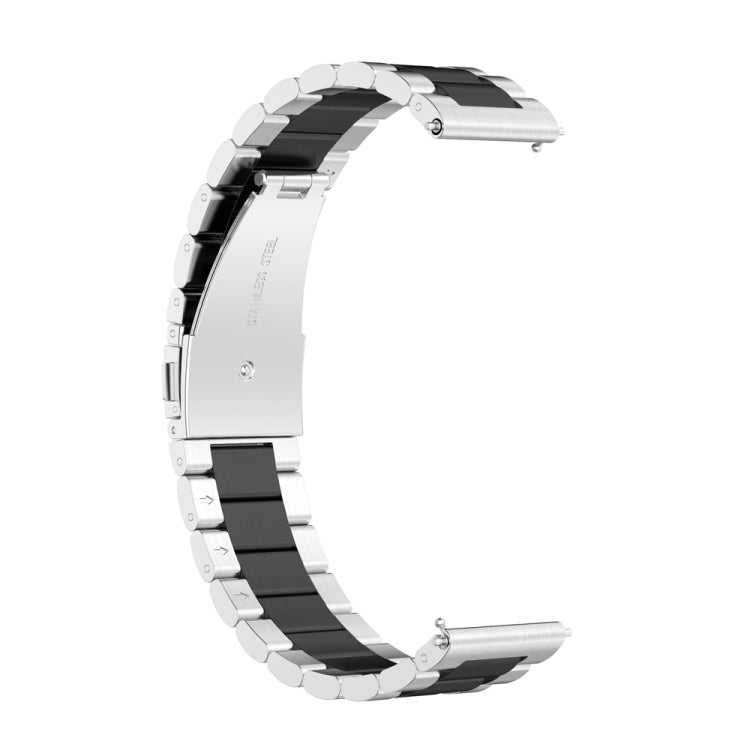 For Huawei GT 3 Pro 46mm Three-bead Metal Steel Watch Band(Silver Black) by bashfashion