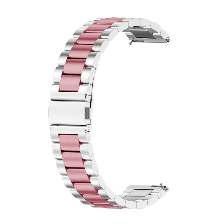 For Huawei GT 3 Pro 46mm Three-bead Metal Steel Watch Band(Silver Pink) by bashfashion