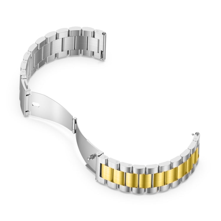 For Huawei GT 3 Pro 46mm Three-bead Metal Steel Watch Band(Silver Gold) by bashfashion