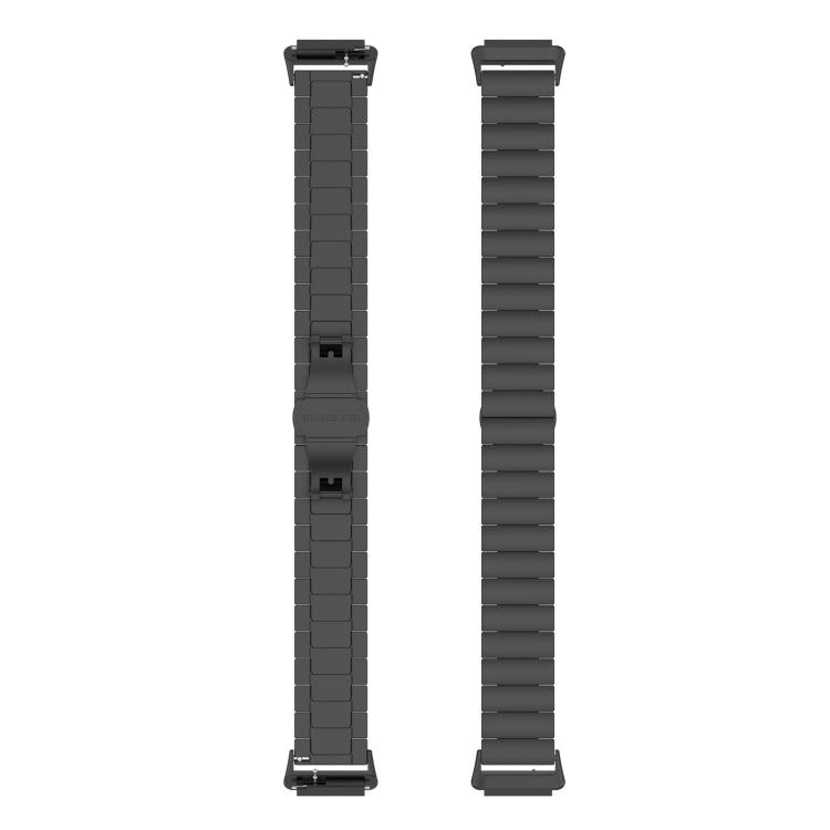 For Huawei Band 7 One-bead Stainless Steel Watch Band(Black) by bashfashion