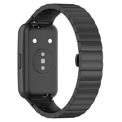 For Huawei Band 7 One-bead Stainless Steel Watch Band(Black) by bashfashion