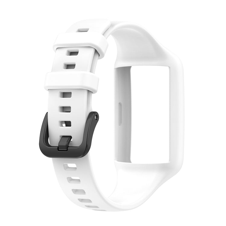 For Huawei Band 7 / 6 Pro / 6 / Honor Band 7 / 6 Universal Integrated Silicone Watch Band(White) by bashfashion