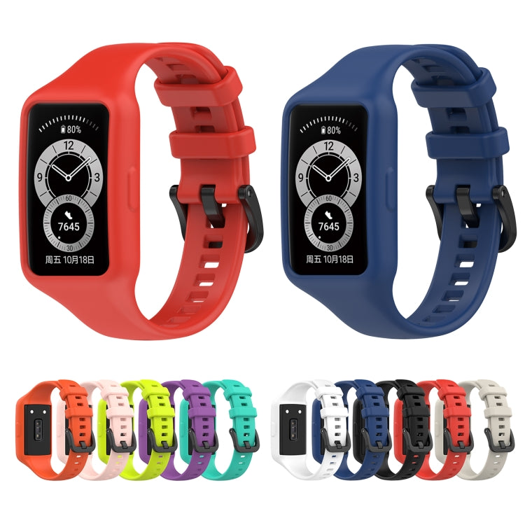 For Huawei Band 7 / 6 Pro / 6 / Honor Band 7 / 6 Universal Integrated Silicone Watch Band(White) by bashfashion