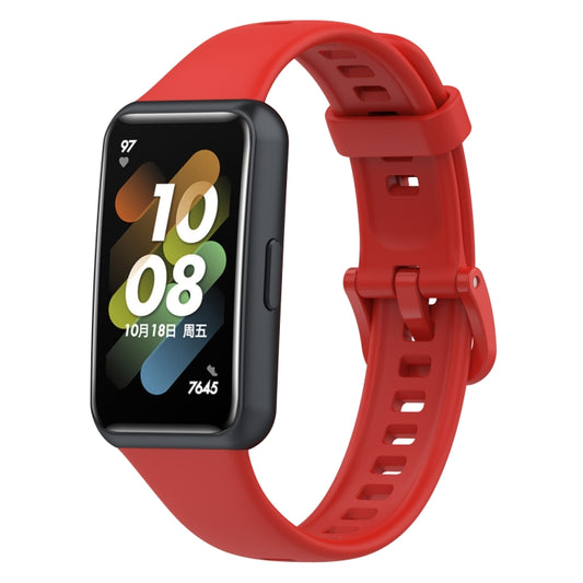 For Huawei Band 7 Silicone Watch Band(Red) by bashfashion
