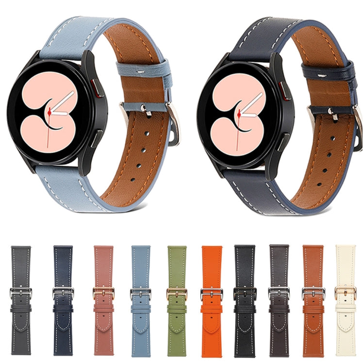 For Samsung Galaxy Watch4 40mm / 44mm Plain Weave Leather Watch Band(Sky Blue) by bashfashion
