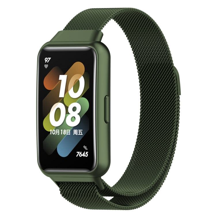 For Huawei Band 7 / 7 NFC Milan Metal Magnetic Watch Band(Green) by bashfashion