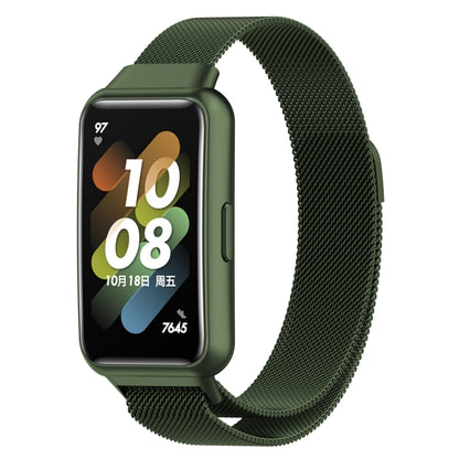 For Huawei Band 7 / 7 NFC Milan Metal Magnetic Watch Band(Green) by bashfashion