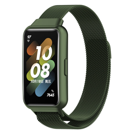 For Huawei Band 7 / 7 NFC Milan Metal Magnetic Watch Band(Green) by bashfashion