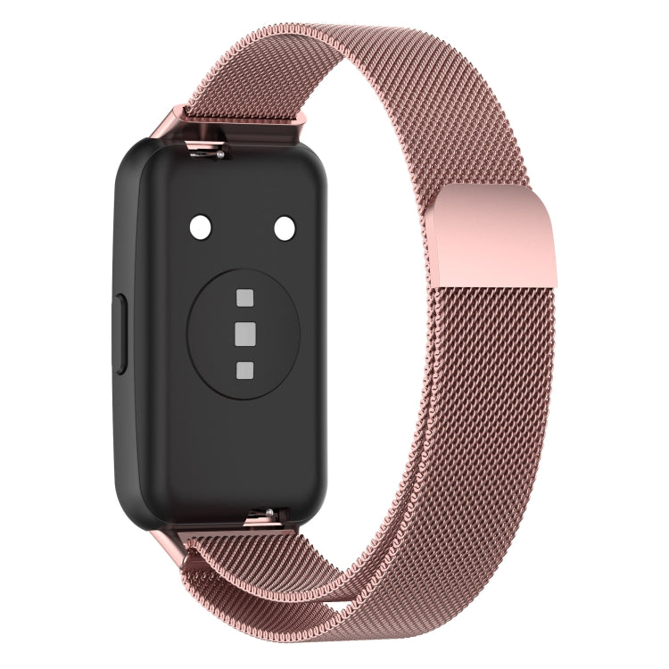 For Huawei Band 7 / 7 NFC Milan Metal Magnetic Watch Band(Rose Pink) by bashfashion