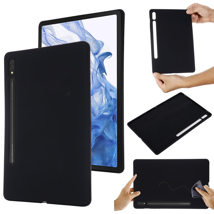 For Samsung Galaxy Tab S8 Ultra Pure Color Liquid Silicone Shockproof Tablet Case(Black) by bashfashion