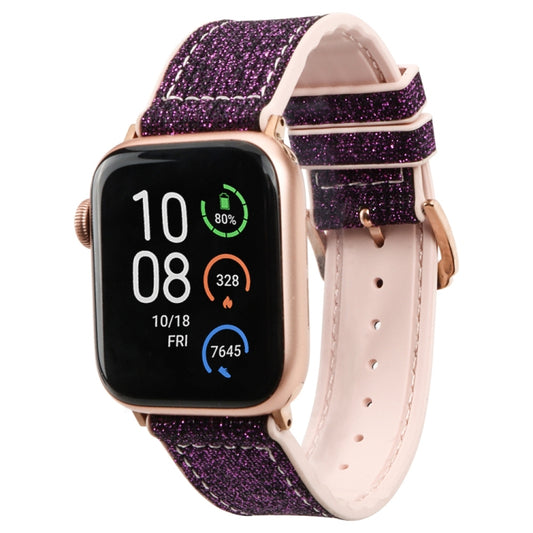 Glitter Starry Sky Watch Band For Apple Watch Series 9&8&7 41mm / SE 3&SE 2&6&SE&5&4 40mm / 3&2&1 38mm(Dark Purple) by bashfashion