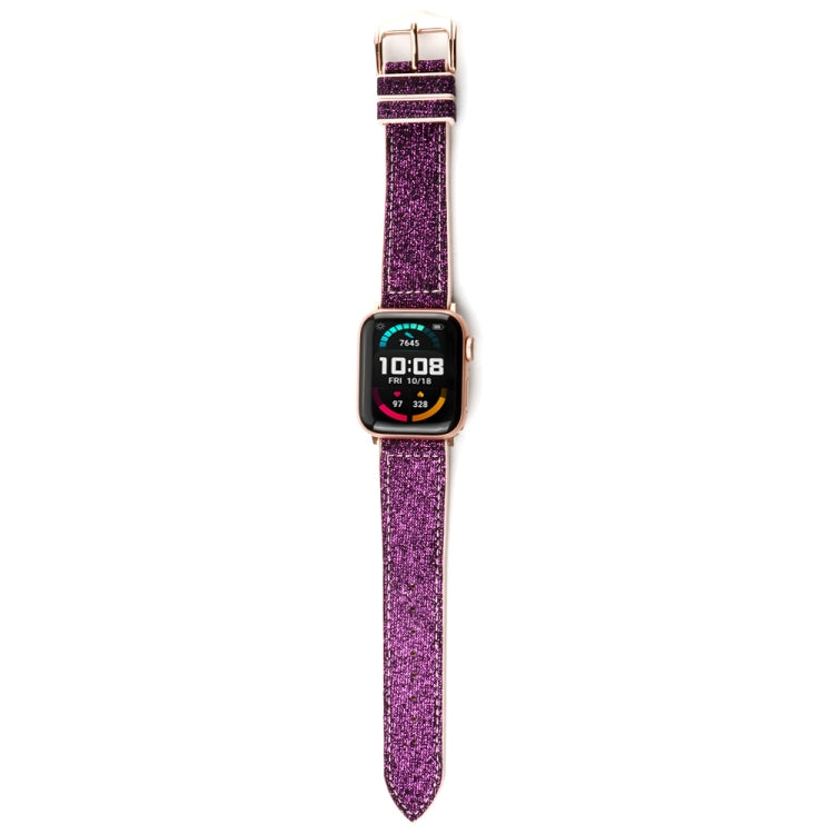 Glitter Starry Sky Watch Band For Apple Watch Series 9&8&7 41mm / SE 3&SE 2&6&SE&5&4 40mm / 3&2&1 38mm(Dark Purple) by bashfashion