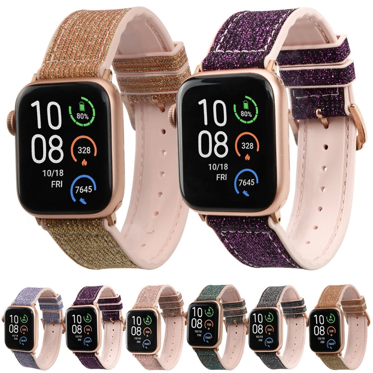 Glitter Starry Sky Watch Band For Apple Watch Series 9&8&7 41mm / SE 3&SE 2&6&SE&5&4 40mm / 3&2&1 38mm(Green) by bashfashion