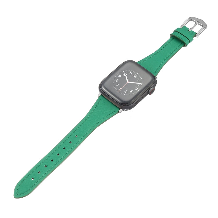 Genuine Leather Watch Band For Apple Watch Series 9&8&7 41mm / SE 3&SE 2&6&SE&5&4 40mm / 3&2&1 38mm(Green) by bashfashion